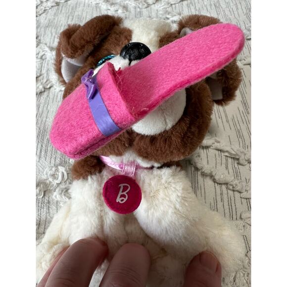 Barbie Pet Bean Plush Pet Pal Stuffed Animal Toy Dog Brown White - Picture 9 of 9
